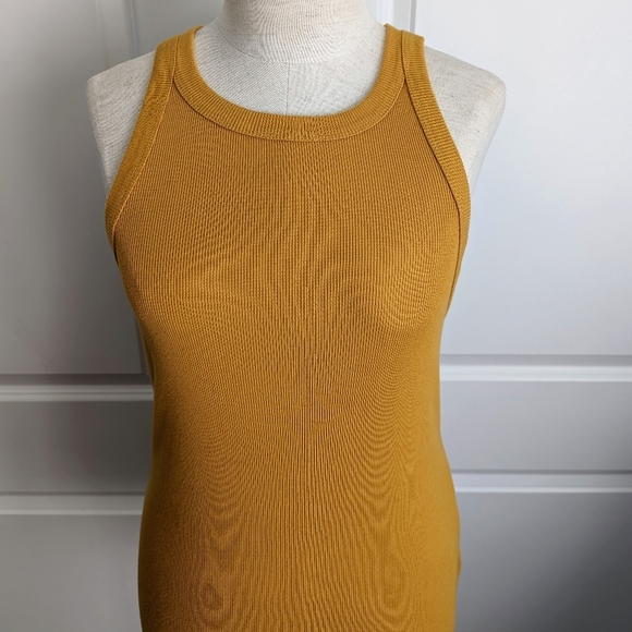 James Perse Tank Top Ribbed Knit Sleeveless 100% Cotton Solar Yellow L (3) NWT - Picture 2 of 12